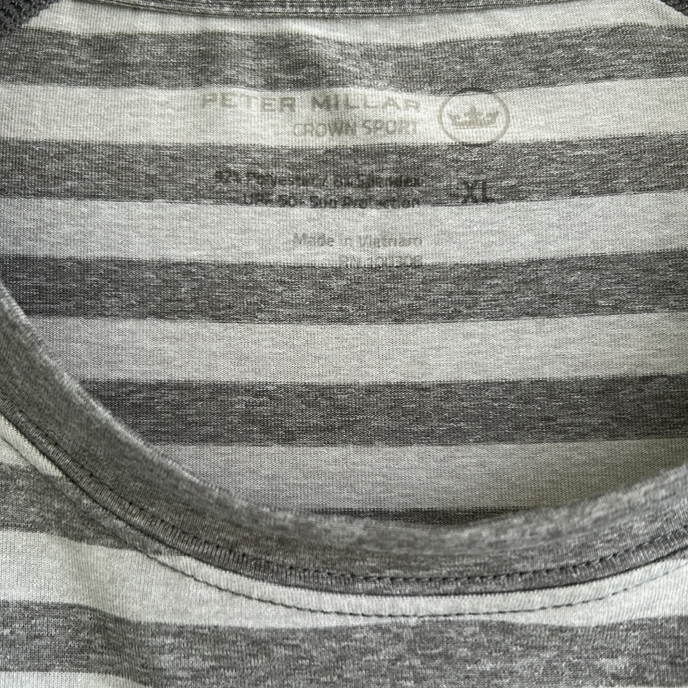 Peter Millar Gray Striped Short Sleeve Tee - Picture 5 of 5